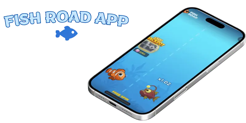 Fish Road aplicativo em dispositivo móvel